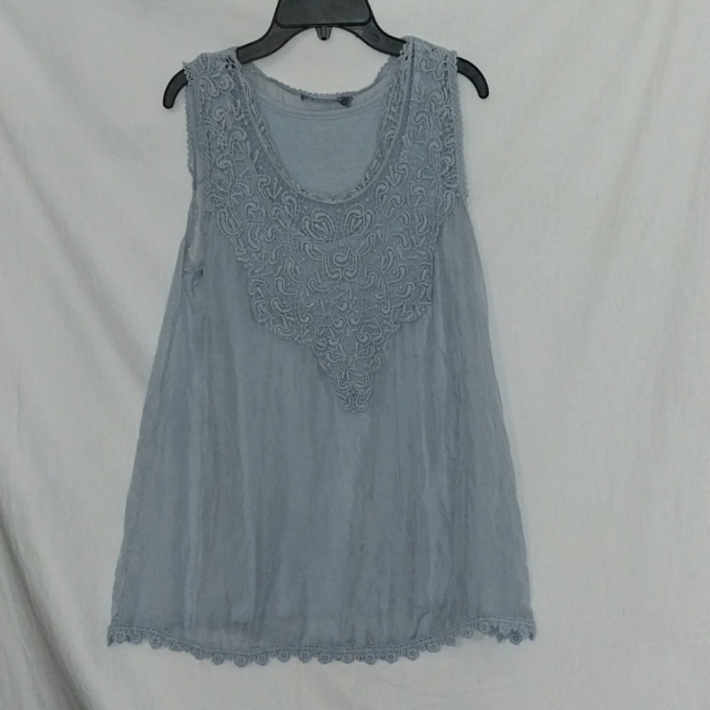 Giulia Lace 100% Silk Sleeveless Blouse S